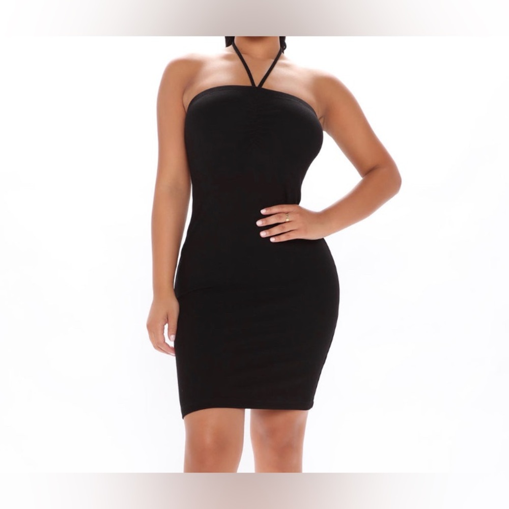 Black Halter Cocktail Dress